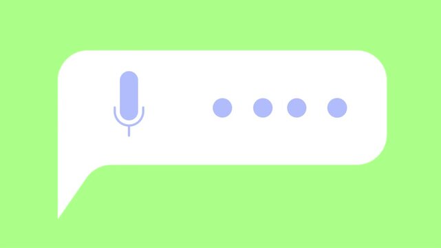 Animated Voice Assistant Microphone Icon with Loading Dots in Speech Bubble