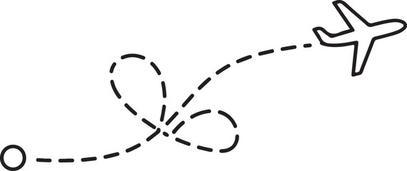 Airplane flight path vector icon isolated on Transparent Background © Ripon