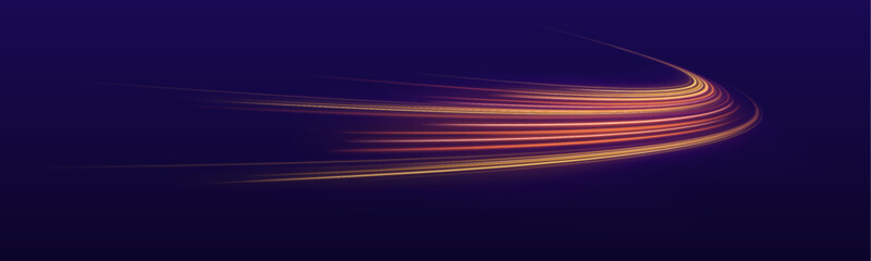 Dynamic multicolor motion trail with glowing streaks, smooth curves and fast energy vector © longstock