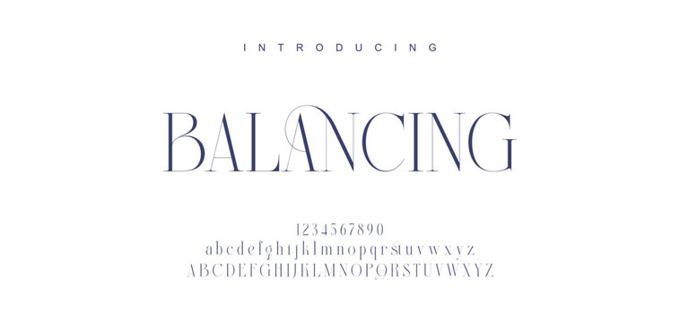 Lettering Minimalist Fashion. Elegant alphabet letters serif font and number. Typography fonts regular uppercase, lowercase.