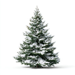Obraz premium Snow covered evergreen tree with lush green branches