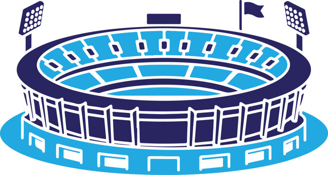 Silhouette of a stadium isolated on transparent background