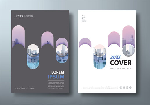 Purple Annual report brochure flyer design template vector, Leaflet presentation, book cover, layout in A4 size.	