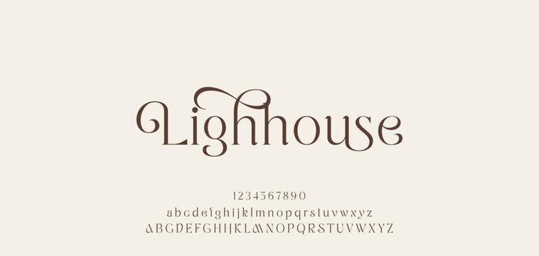 Lettering Minimalist Fashion. Elegant alphabet letters serif font and number. Typography fonts regular uppercase, lowercase.