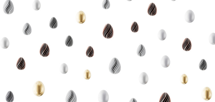 Abstract Easter egg pattern on a white background. Festive, modern design for spring holidays and celebrations. Ideal fo
