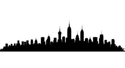 Obraz premium graphic silhouette of a modern city skyline against a white background perfect for urban design architectural concepts or business presentations
