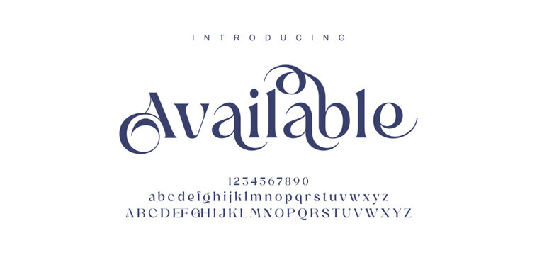 Elegant ligature alphabet letters font logo. Typography luxury classic lettering serif fonts decorative wedding vintage retro logos, design for fashion,beauty shop and brand . vector illustration