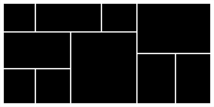 Mosaic collage pictures collection. Collage mood board grid template. Set of presentation backgrounds. Photo layout. Album Gallery banner vector illustration.eps,10