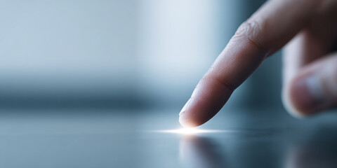 Obraz premium Finger Touching Digital Surface Light