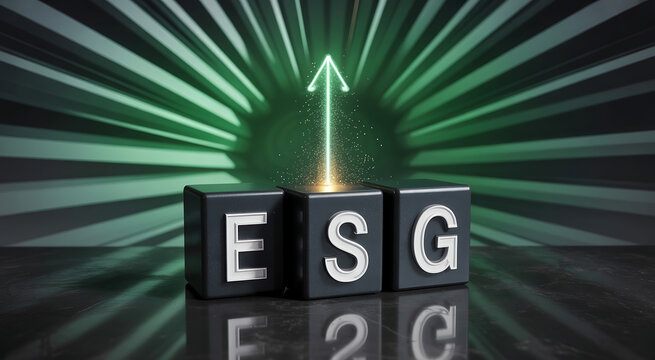 ESG Sustainable Business Concept: Environmental Social and Governance Icons for Green Investment and Corporate Responsibility