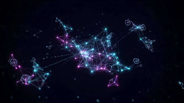Network connections and data visualization.