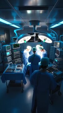 Surgical team preparing operating room timelapse