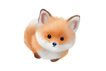 Fototapeta premium Fluffy and Round Baby Fox Curled Up Sweetly