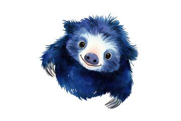 Obraz premium Fluffy and Friendly Blue Sloth-like Creature