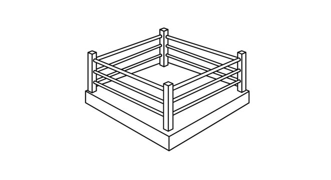 Boxing Ring Line Art Icon