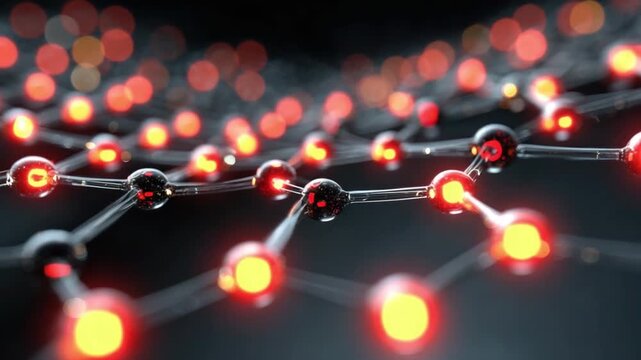 Luminous Lattice: Illuminated nodes linked in a complex structure, revealing the intricacies of technology. 