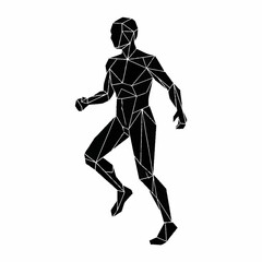 Obraz premium Geometric Human Figure Running Abstract Illustration.