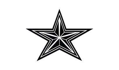 Obraz premium Bold black star symbol with sharp edges on white background