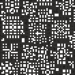 Fototapeta premium Seamless pattern with crossword or tetris. Abstract puzzle consisting of cells, maze, logic task. Fabric, packaging, wallpaper, wrapping paper. Illustration of a book, magazine. Cover. No ai