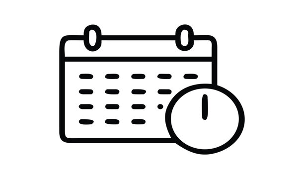 Calendar and clock icon representing time management and scheduling