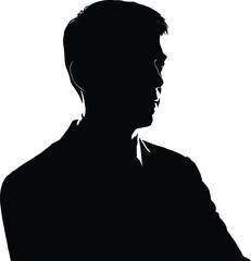 man, silhouette, profile, portrait, male, face, head, side, shadow, black, isolated, vector, person, human, avatar, outline, identity, minimal, anonymous, illustration © MstLaila