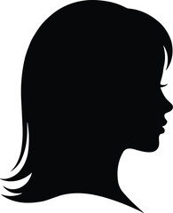 woman, silhouette, profile, portrait, female, face, head, side, hair, black, isolated, vector, person, avatar, outline, identity, human, minimal, shadow, illustration © MstLaila