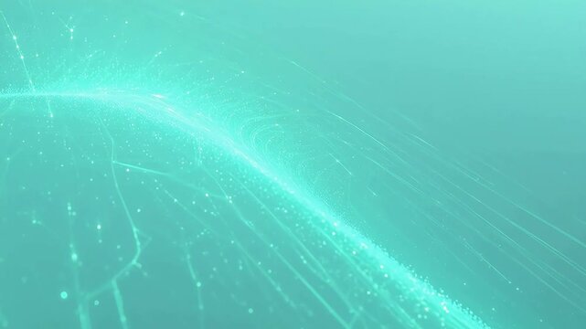 Abstract teal glowing particles