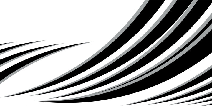 An abstract vector graphic with dynamic, flowing black and grey swooshes modern desain benner poster