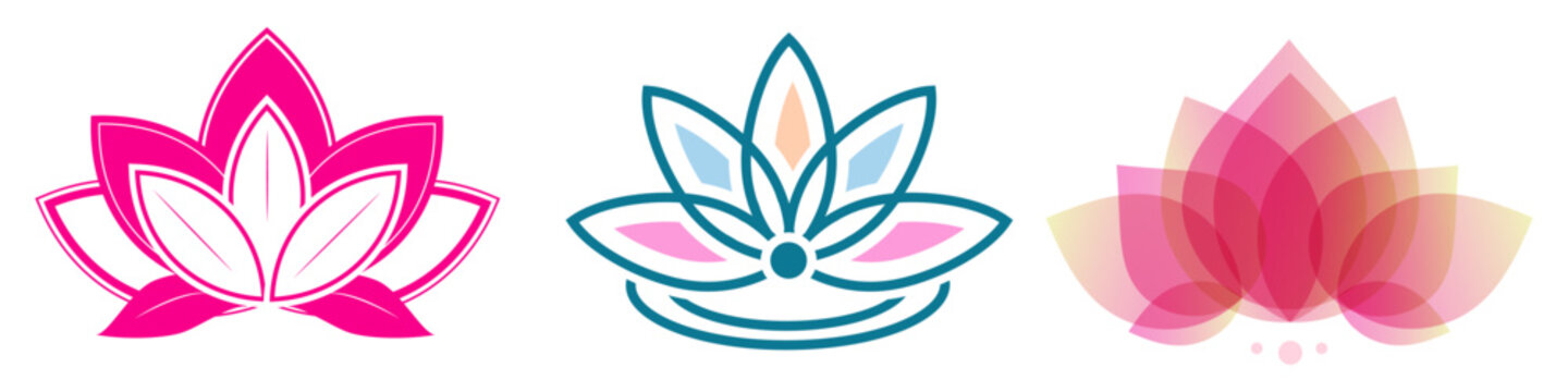 Lotus flower logo vector illustration. Lotus icon sign symbol. Vesak day element design. Editable stroke. 