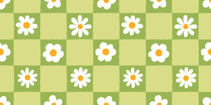 Vector hand drawn seamless pattern in simple doodle sketchy floral wavy and groovy naive style, dopamine and cottage core aesthetic, delicate gentle girlie backgrounds and modern art prints, surface d