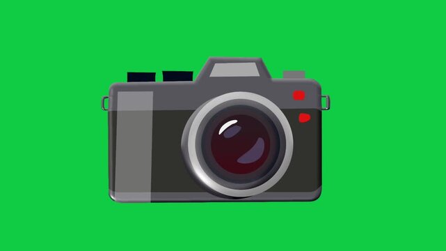 2D Animated Camera with Lens Detail for Photography Media Content Concept Modern Flat Style