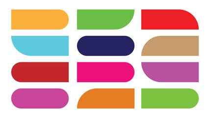 Fototapeta premium A set of colorful vector stickers with labels banners icons and design elements for web and business use
