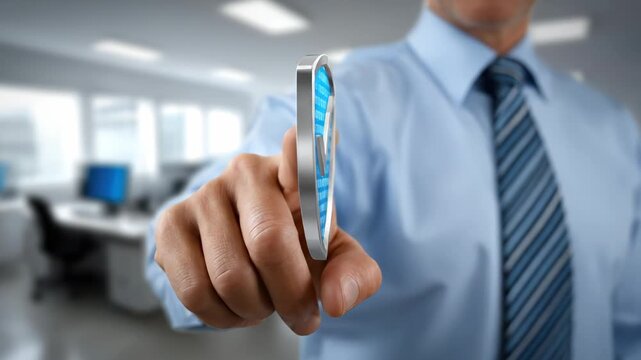 Zero trust security, constant verification, robust data protection, strong network defense, access control, professional demonstrating digital integrity in a business setting