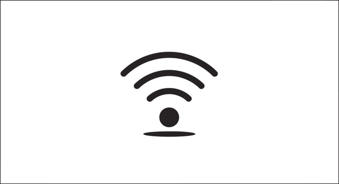 Minimalist depiction of a wireless network signal indicating wifi availability and connectivity