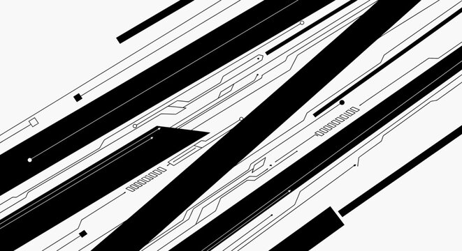 Abstract Geometric Technology Circuit Lines Pattern on isolated white background