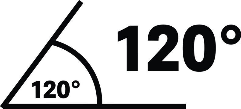 Diagram of obtuse angle measuring 120 degrees