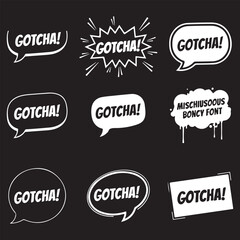 Fototapeta premium Set of 9 white comic speech bubbles with 
