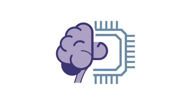 Conceptual representation of artificial intelligence and cognitive computing in a minimalist style