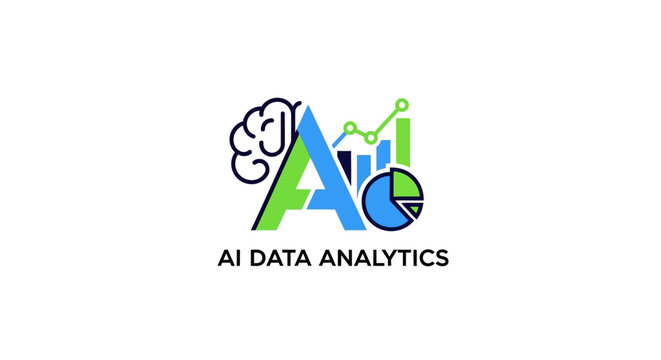 Data-Driven AI Analytics Logo Demonstrating Statistical Analysis and Intelligence