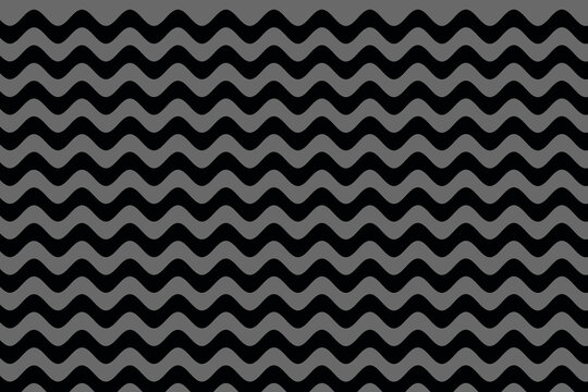 Black color waves on Dim Grey color geometric seamless pattern.