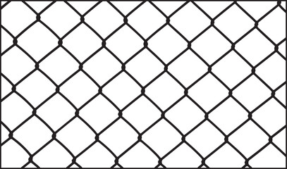 Fototapeta premium A black chain link fence on a white background with a diamond pattern