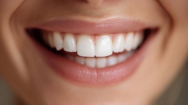 Woman smiling with perfect white teeth showing happiness