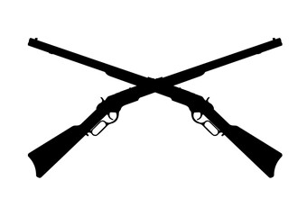 Two crossed rifles, Rifle, gun isolated © KR Studio