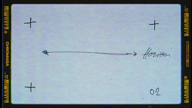 Vintage film frame overlay with hand drawn scribbles and ink marks on textured background with subtle grain dust and analog imperfections creating an artistic retro effect