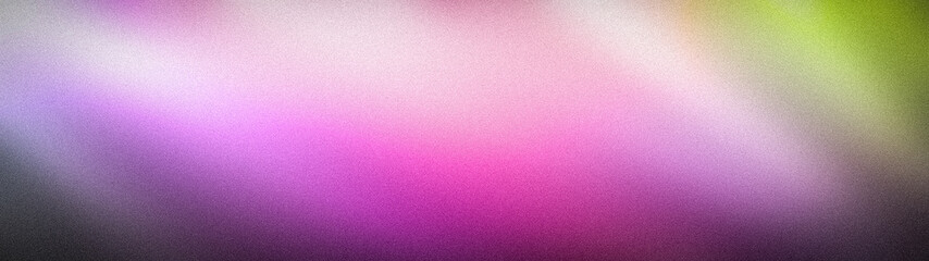 Fototapeta premium Bright grainy abstract gradient banner with purple pink white and lime green