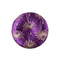 Decorative Round Pillow with Floral Lotus Pattern