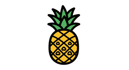 Obraz premium Cartoon pineapple illustration isolated on white background for design