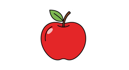 Fototapeta premium Vibrant red apple illustration healthy eating and fresh produce concept