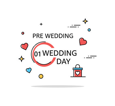 Pre wedding countdown elegant wall calendar with a red circled wedding date and small heart accents floating nearby, expressing anticipation,