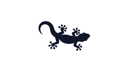 Obraz premium Silhouette of a Gecko against a White Background for Logo or Design Purposes